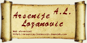 Arsenije Lozanović vizit kartica